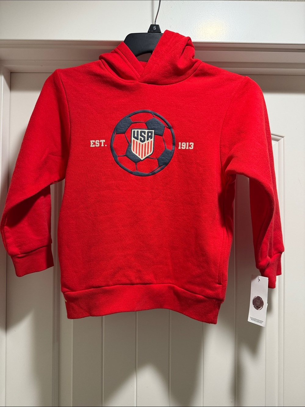Kids Red USA Soccer Hoodie Sweatshirt